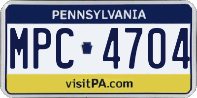PA license plate MPC4704