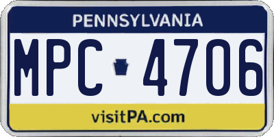 PA license plate MPC4706