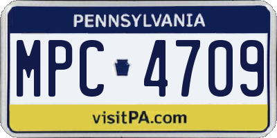 PA license plate MPC4709