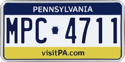 PA license plate MPC4711