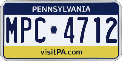 PA license plate MPC4712