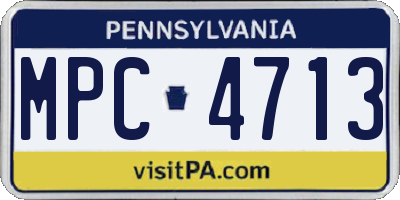 PA license plate MPC4713