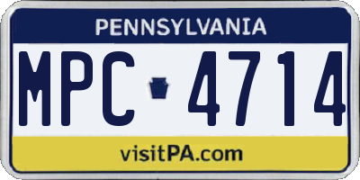 PA license plate MPC4714