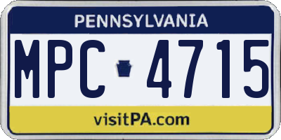 PA license plate MPC4715