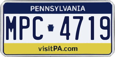 PA license plate MPC4719