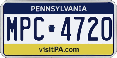 PA license plate MPC4720