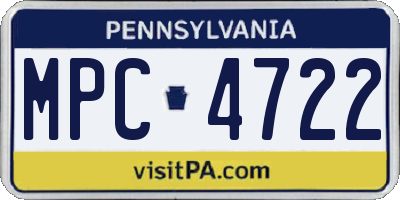 PA license plate MPC4722
