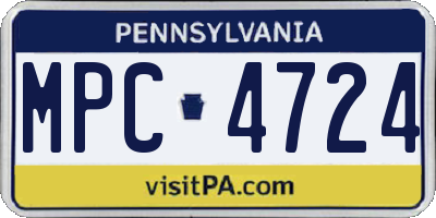 PA license plate MPC4724