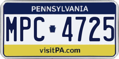 PA license plate MPC4725