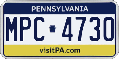PA license plate MPC4730
