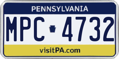 PA license plate MPC4732