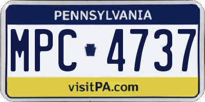 PA license plate MPC4737