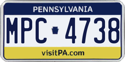 PA license plate MPC4738