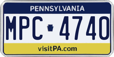 PA license plate MPC4740