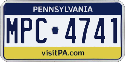 PA license plate MPC4741