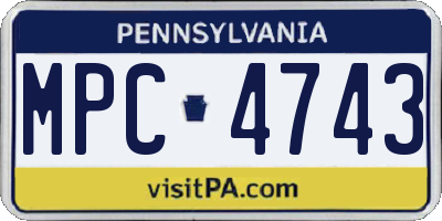 PA license plate MPC4743