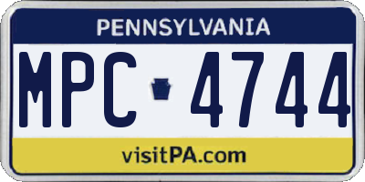 PA license plate MPC4744