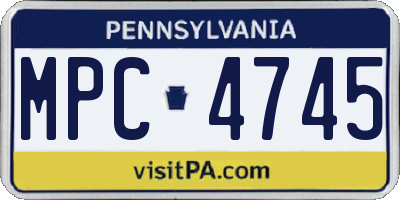 PA license plate MPC4745