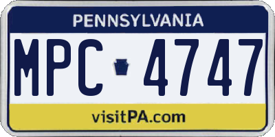 PA license plate MPC4747