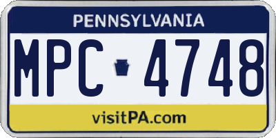 PA license plate MPC4748
