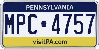PA license plate MPC4757