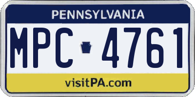 PA license plate MPC4761