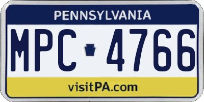 PA license plate MPC4766
