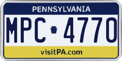 PA license plate MPC4770