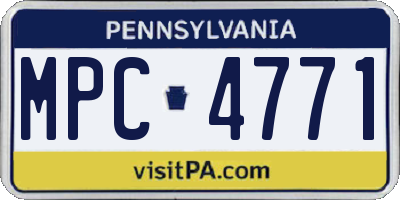 PA license plate MPC4771