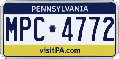 PA license plate MPC4772