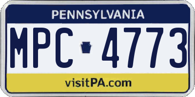PA license plate MPC4773