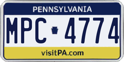 PA license plate MPC4774