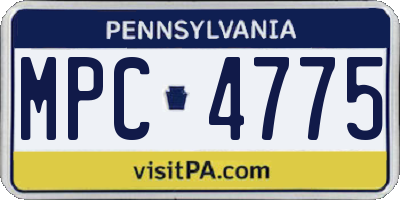 PA license plate MPC4775
