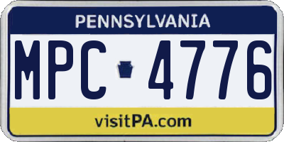 PA license plate MPC4776