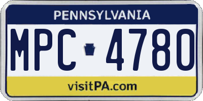PA license plate MPC4780
