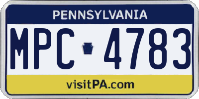 PA license plate MPC4783