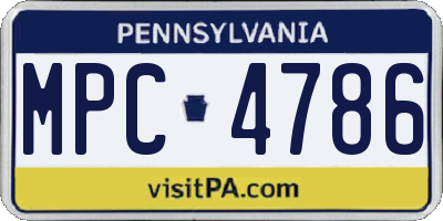 PA license plate MPC4786
