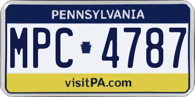 PA license plate MPC4787
