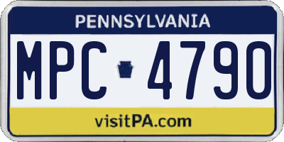 PA license plate MPC4790