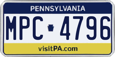 PA license plate MPC4796