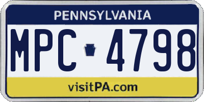PA license plate MPC4798