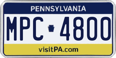 PA license plate MPC4800
