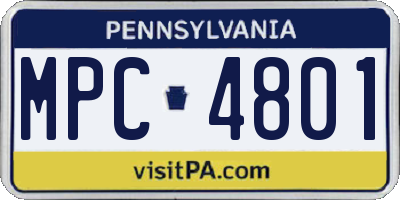 PA license plate MPC4801