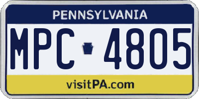 PA license plate MPC4805