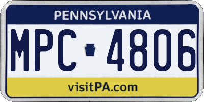 PA license plate MPC4806