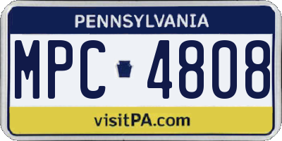 PA license plate MPC4808