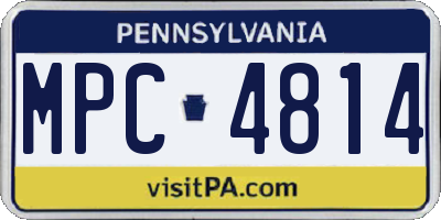 PA license plate MPC4814