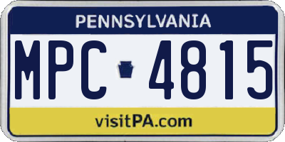 PA license plate MPC4815