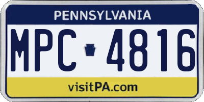 PA license plate MPC4816