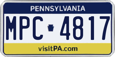 PA license plate MPC4817